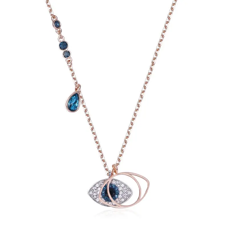 COLLAR DEVIL EYE OJO TURCO MALVADO CRISTAL SWAROVSKI ROSE GOLD - Image 5