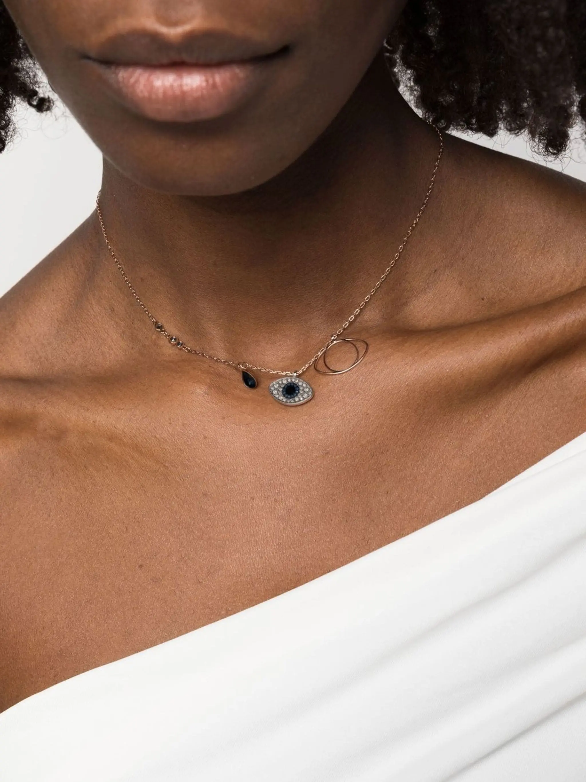 COLLAR DEVIL EYE OJO TURCO MALVADO CRISTAL SWAROVSKI ROSE GOLD - Image 6