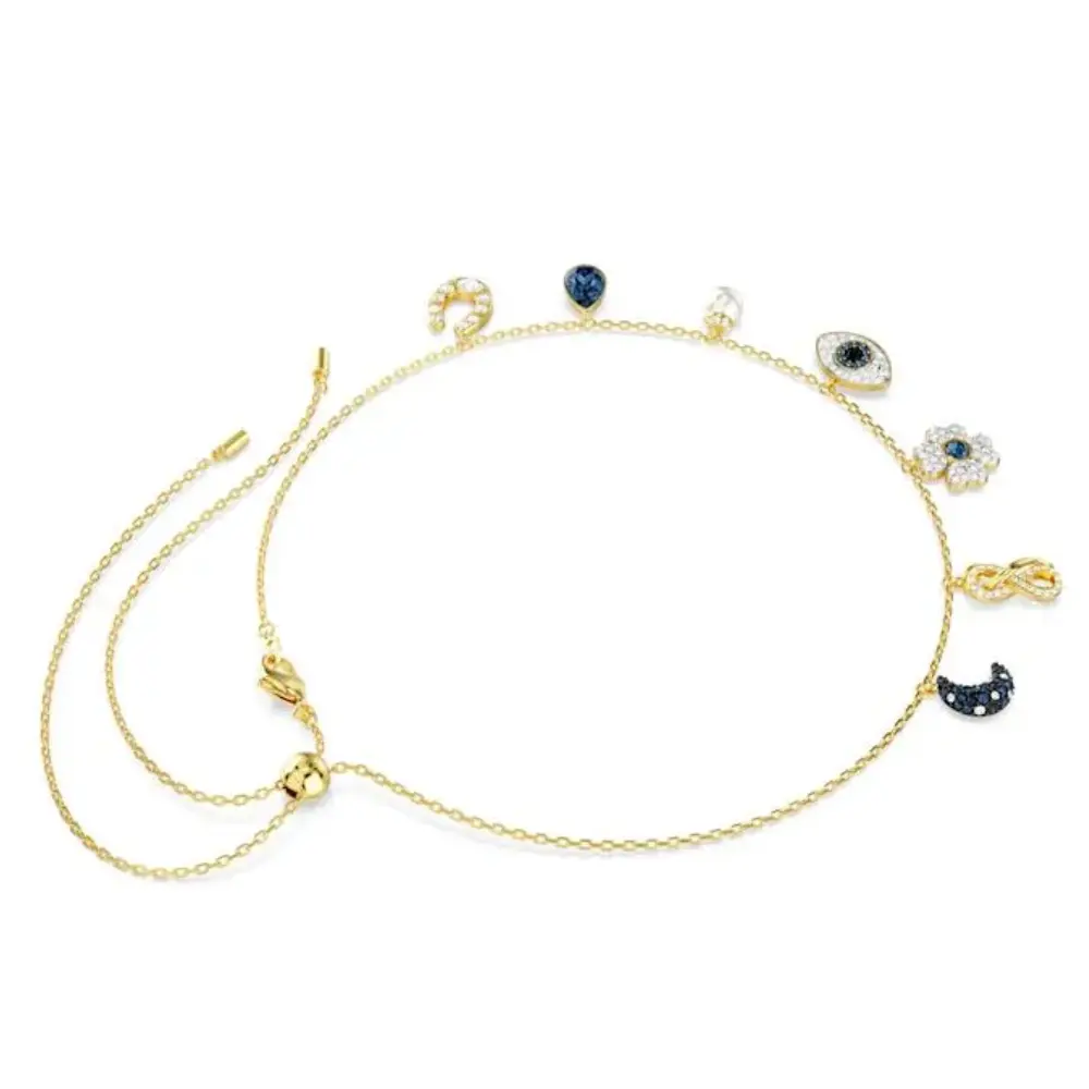 COLLAR GARGANTILLA SWAROVSKI SIMBOLICA LUNA INFINITO TREBOL OJO HERRADURA ORO - Image 6
