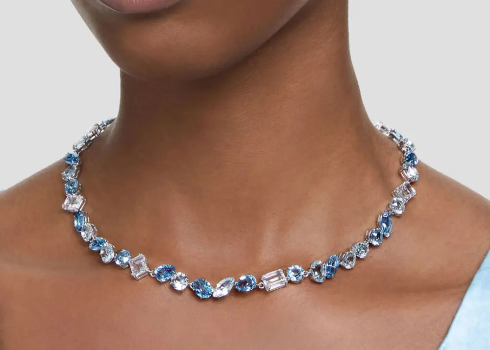 COLLAR GEMA CRISTALES COMPLETO AZUL SWAROVSKI + KIT DE REGALO - Image 3