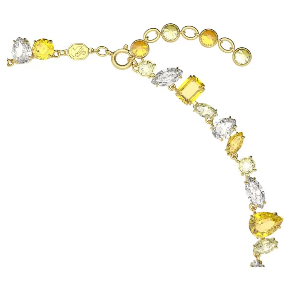 COLLAR GEMA CRISTALES COMPLETO MULTI COLOR SWAROVSKI DORADO AMARILLO + KIT DE REGALO - Image 4