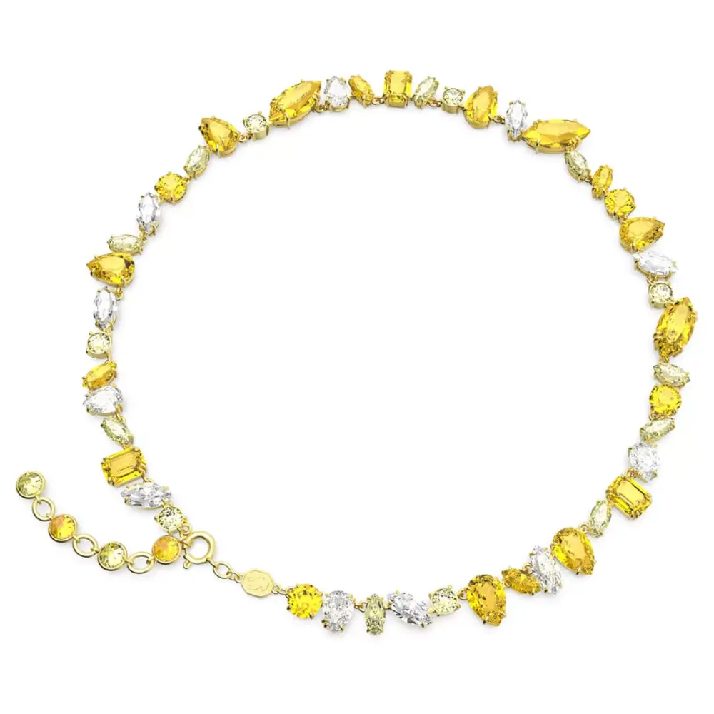 COLLAR GEMA CRISTALES COMPLETO MULTI COLOR SWAROVSKI DORADO AMARILLO + KIT DE REGALO - Image 5