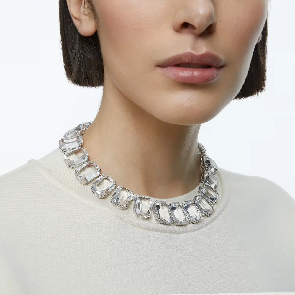 COLLAR MILLENIA CRISTALES SWAROVSKI OCTAGONAL BLANCO + KIT DE REGALO - Image 2