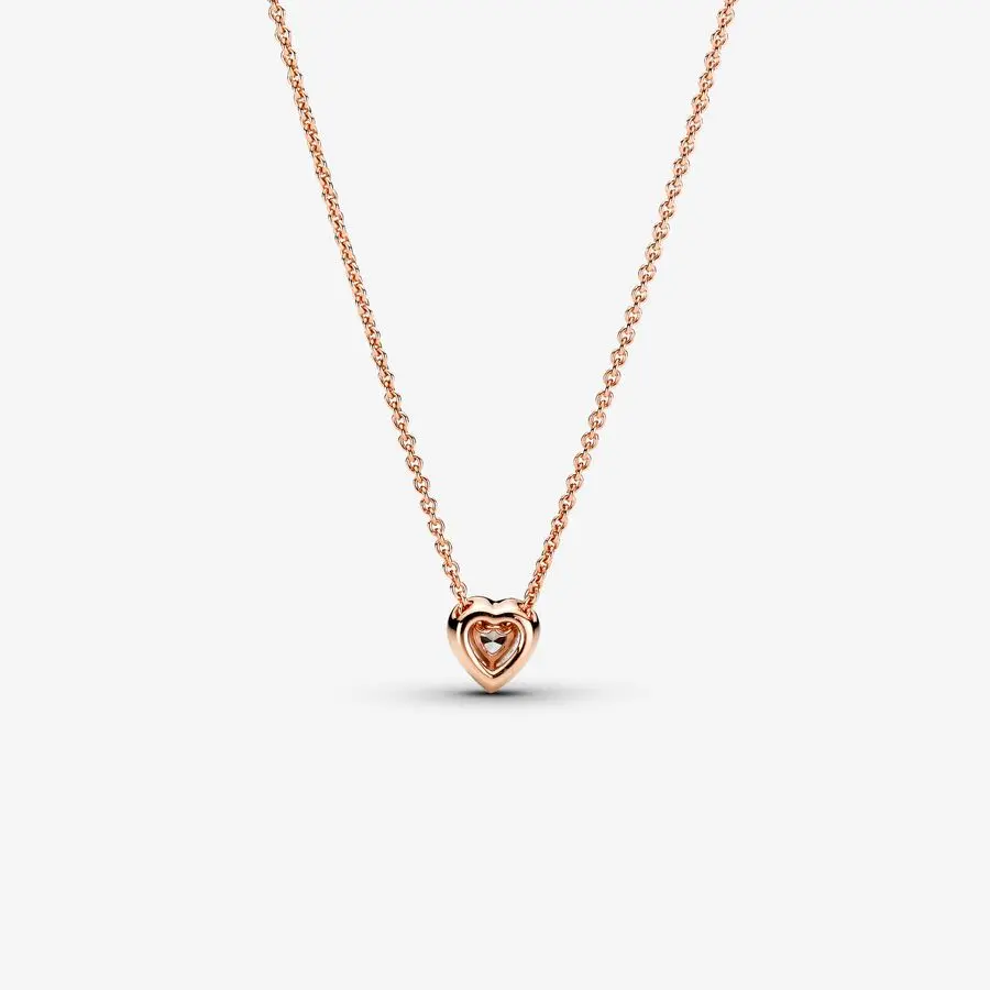 COLLAR PANDORA SPARKLING CORAZÓN ELEVADO ROSA ROSE GOLD 14K + KIT DE REGALO - Image 4