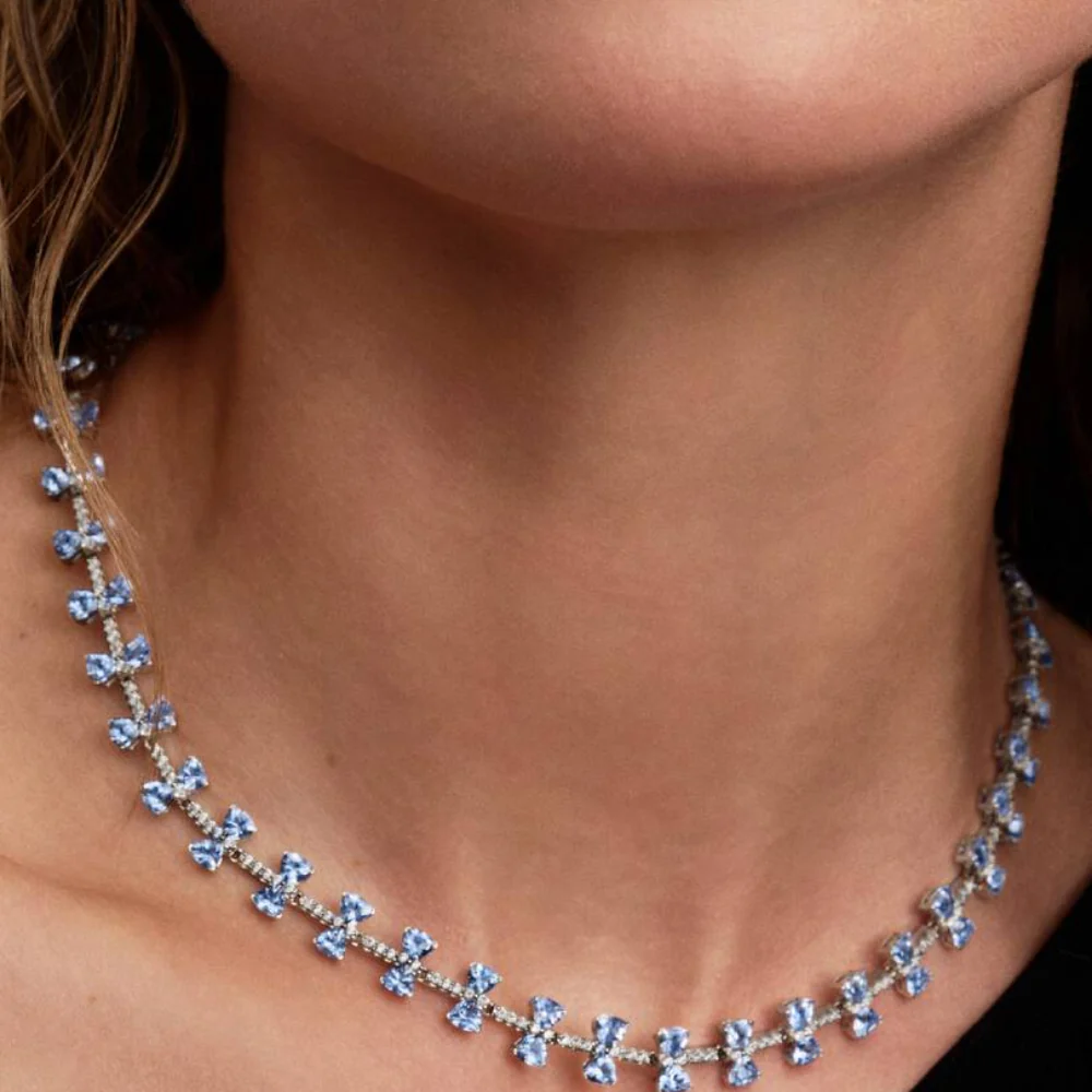 COLLAR PANDORA BRIDGERTON LAZO AZUL PLATA .925 - Image 4