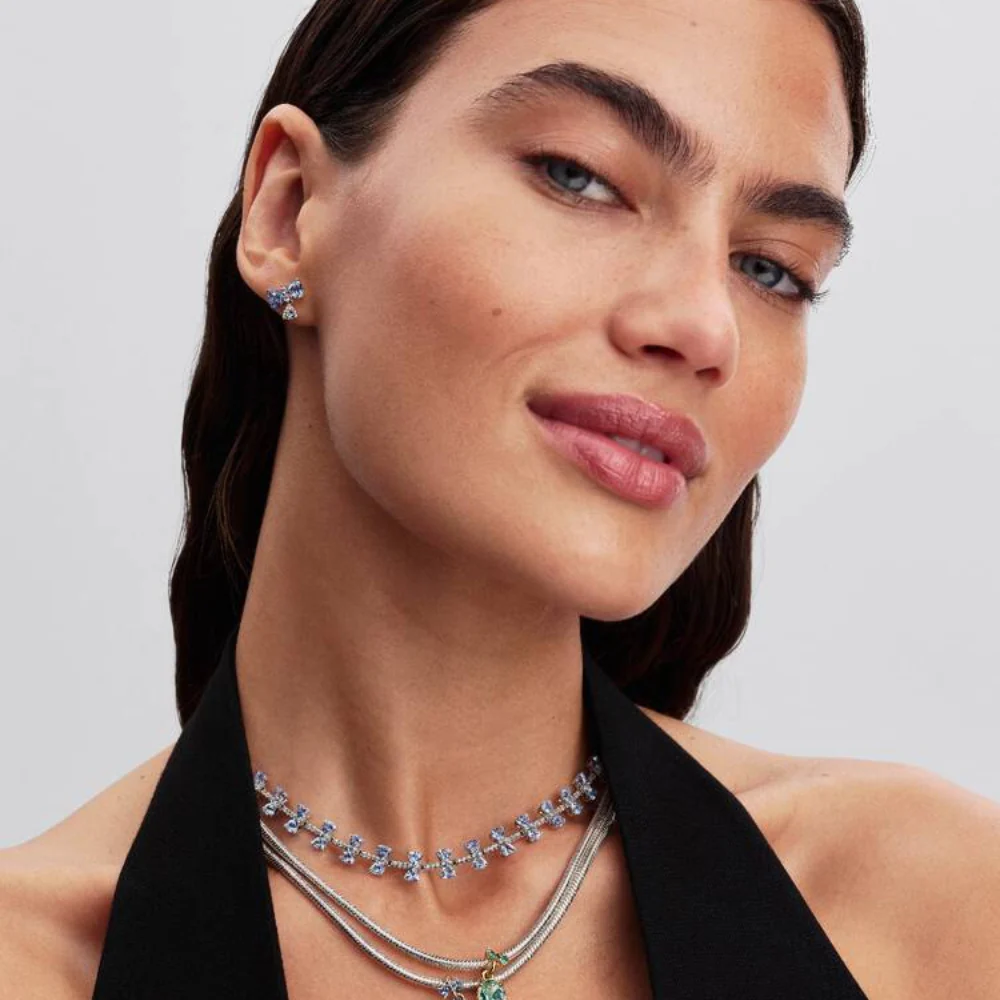 COLLAR PANDORA BRIDGERTON LAZO AZUL PLATA .925 - Image 6