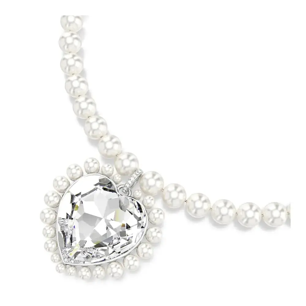 COLLAR SWAROVSKI ARIANA GRANDE CRISTALES CRYSTAL PEARL PERLAS TALLA DE CORAZON GRANDE - Image 10