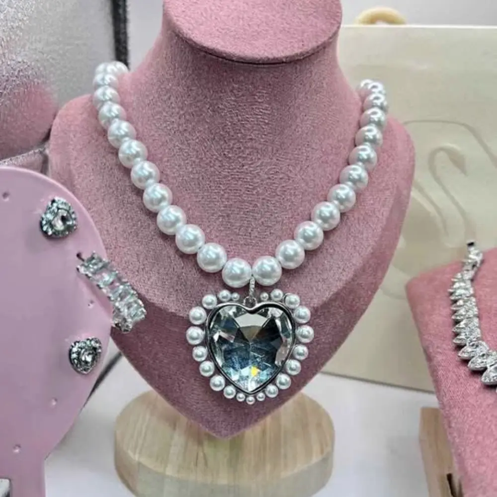 COLLAR SWAROVSKI ARIANA GRANDE CRISTALES CRYSTAL PEARL PERLAS TALLA DE CORAZON GRANDE - Image 6