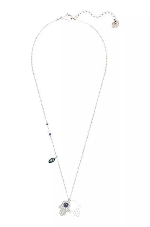 COLLAR SWAROVSKI DIJE COLGANTE MANO DE FATIMA HAMSA MISTICO + KIT DE REGALO - Image 3