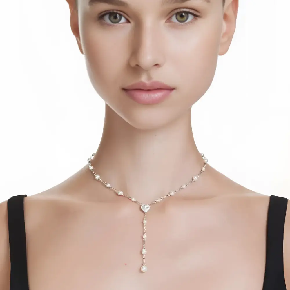 COLLAR SWAROVSKI EN Y ARIANA GRANDE CORAZON BLANCO + KIT DE REGALO - Image 4
