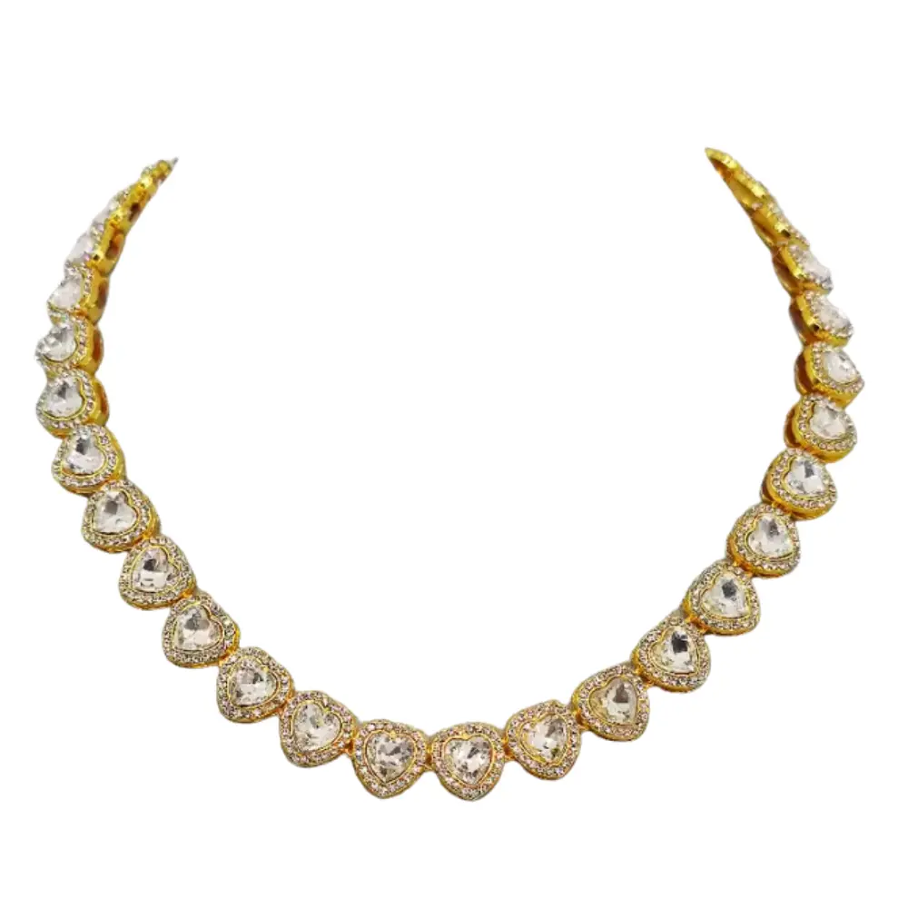 COLLAR SWAROVSKI TENIS DORADO ORO CORAZONES BLANCOS ARIANA GRANDE + KIT DE REGALO - Image 6