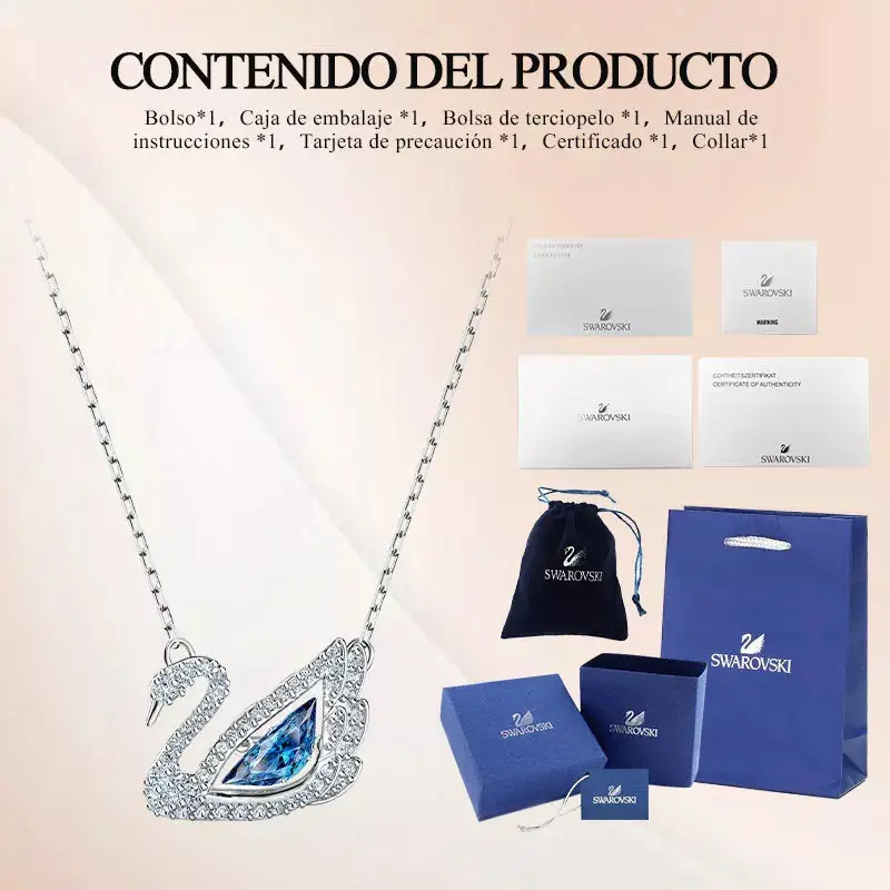 COLLAR SWAROVSKI TENIS DORADO ORO CORAZONES BLANCOS ARIANA GRANDE + KIT DE REGALO - Image 8