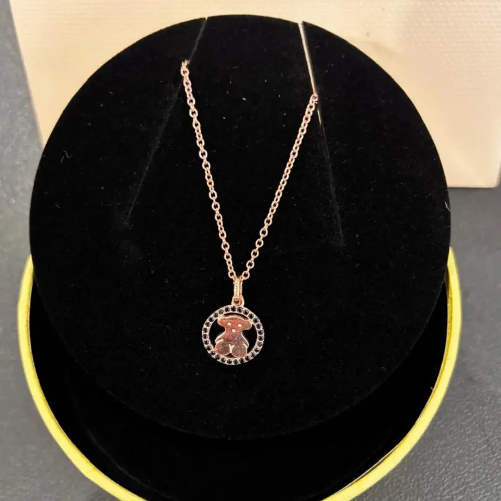 Collar Teddy Bear Oso Camille Tous Sobre Plata Con Espinela - Rosa - Image 3