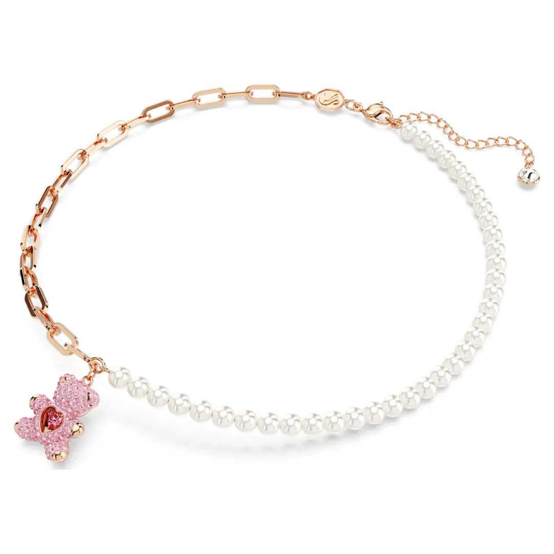 COLLAR TEDDY BEAR OSO SWAROVSKI ROSE GOLD PERLAS - Image 4