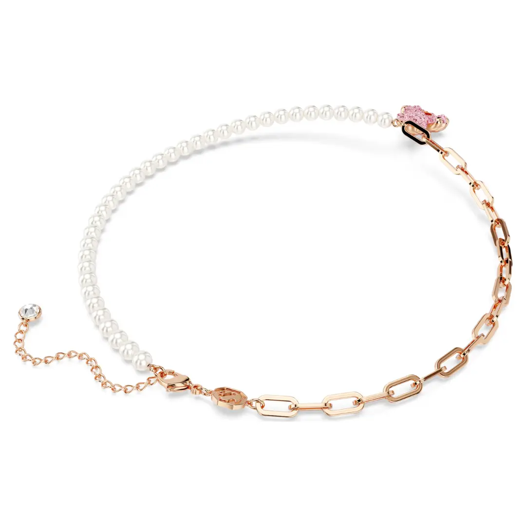 COLLAR TEDDY BEAR OSO SWAROVSKI ROSE GOLD PERLAS - Image 6