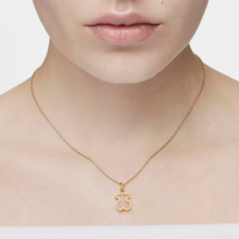 COLLAR TOUS DIJE ORO OSO TEDDY BEAR GALAXY PLATA .925 Y ORO 18K - Image 4
