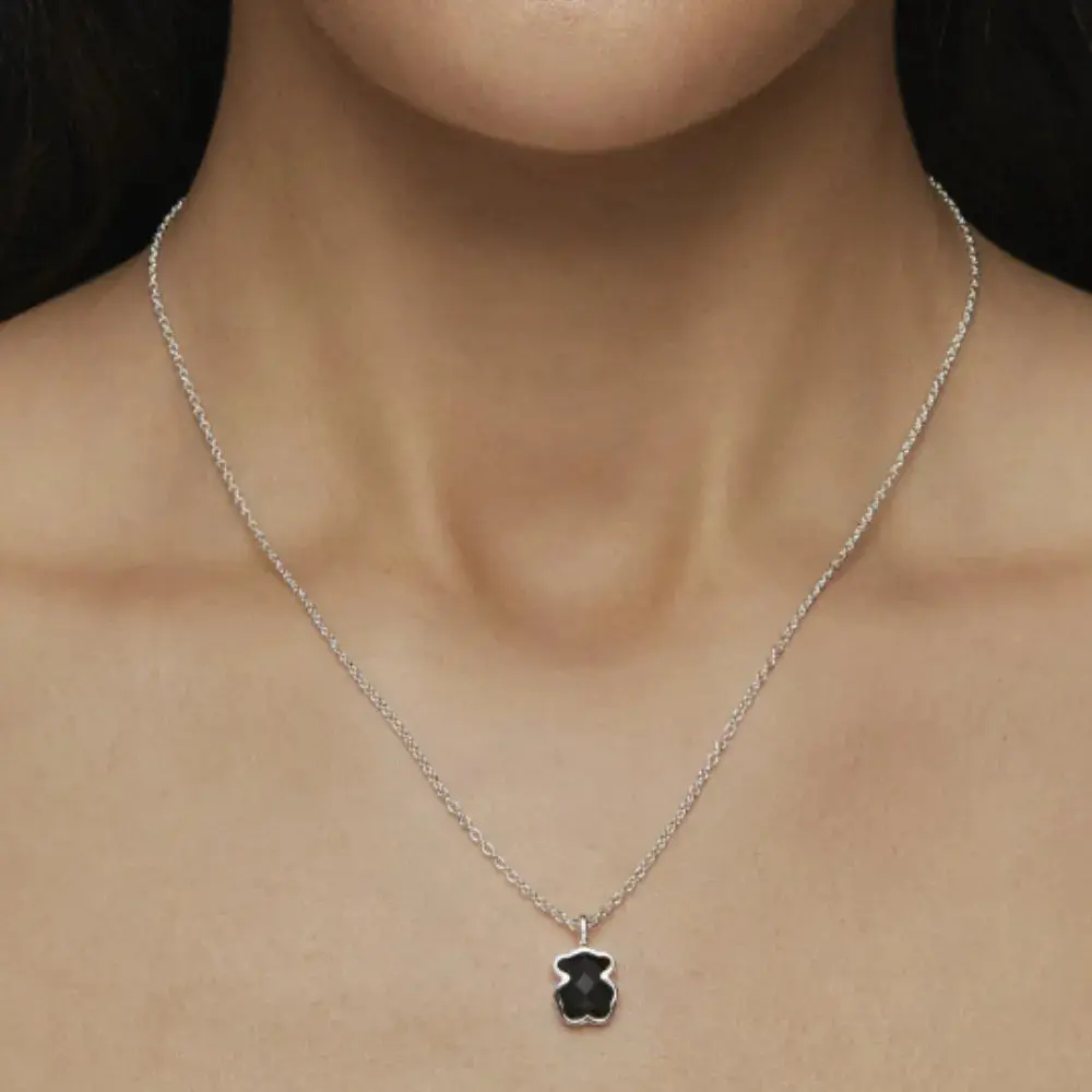 COLLAR TOUS DIJE PLATA .925 TEDDY BEAR ONIX NEGRO Plata 925 - Image 3