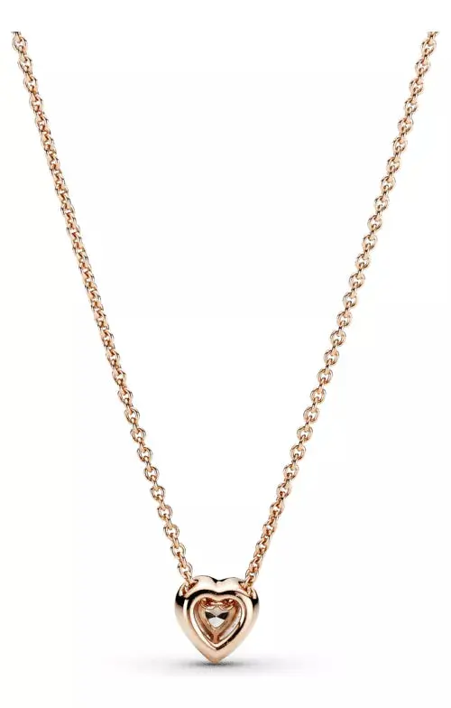 SET CONJUNTO PANDORA ANILLO + ARETES + COLLAR CORAZON ELEVADO ROSA ROSE GOLD - Image 7