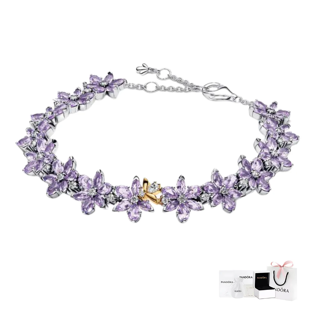 PULSERA BRAZALETE PANDORA HERBARIO FLORES BRIDGERTON PLATA .925