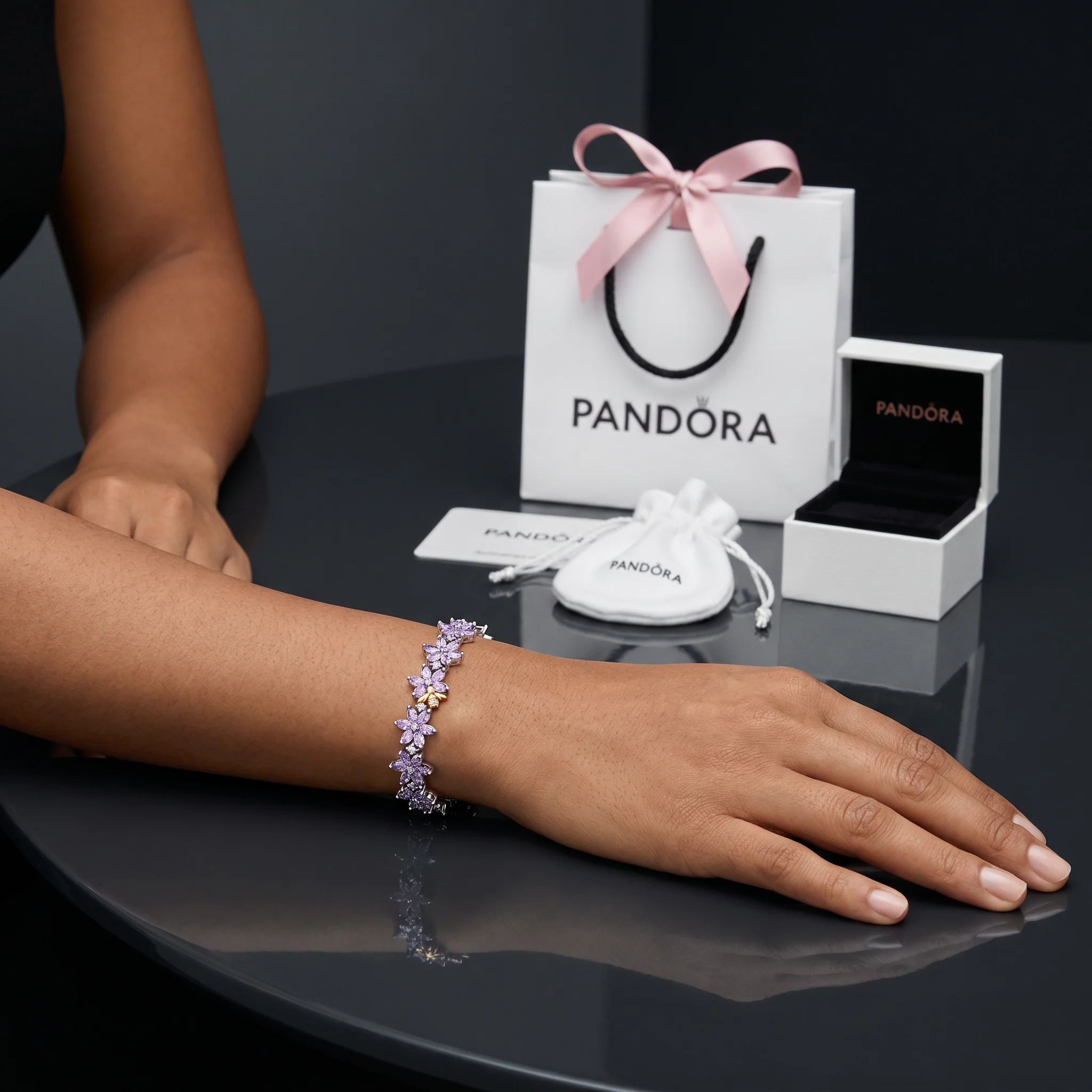 PULSERA BRAZALETE PANDORA HERBARIO FLORES BRIDGERTON PLATA .925 - Image 2