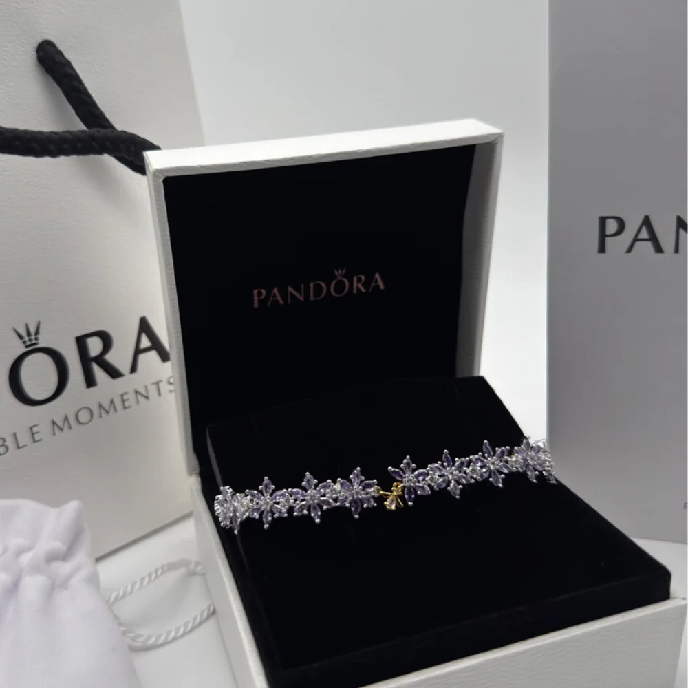 PULSERA BRAZALETE PANDORA HERBARIO FLORES BRIDGERTON PLATA .925 - Image 3