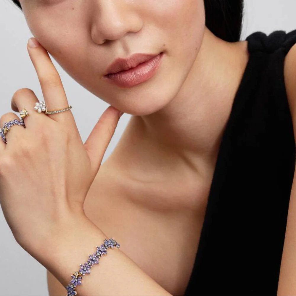 PULSERA BRAZALETE PANDORA HERBARIO FLORES BRIDGERTON PLATA .925 - Image 4