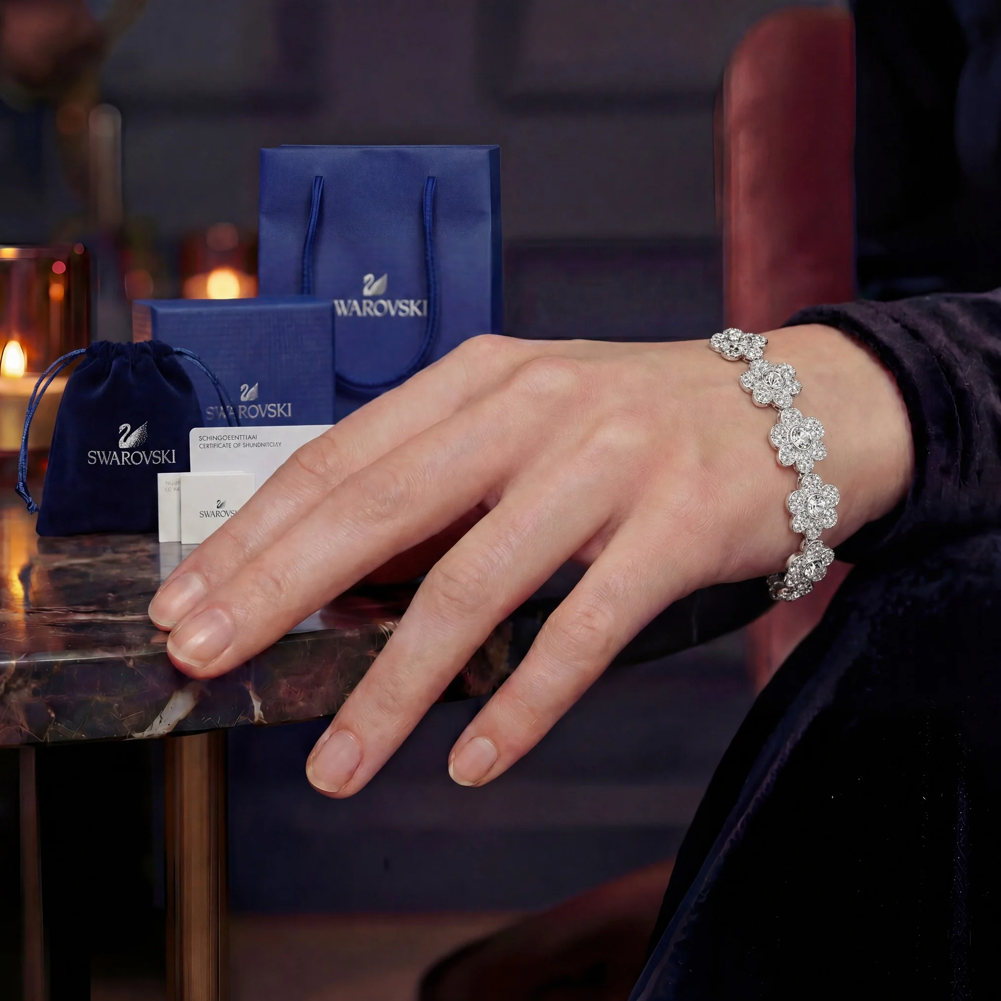 PULSERA BRAZALETE SWAROVSKI ARIANA GRANDE FLORES BLANCAS - Image 3