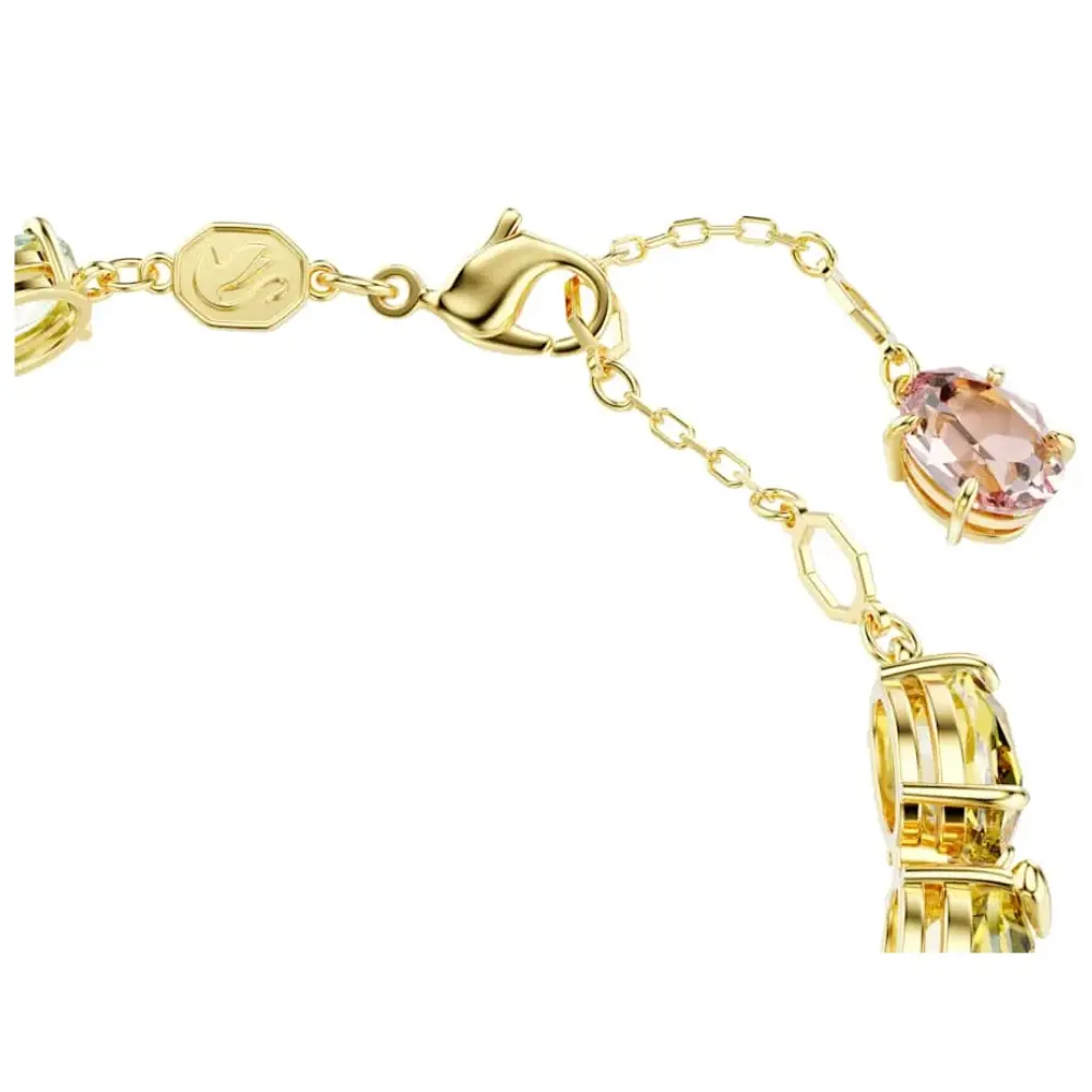 PULSERA BRAZALETE SWAROVSKI TENIS GEMA MULTI COLOR DORADO ORO 14K - Image 4