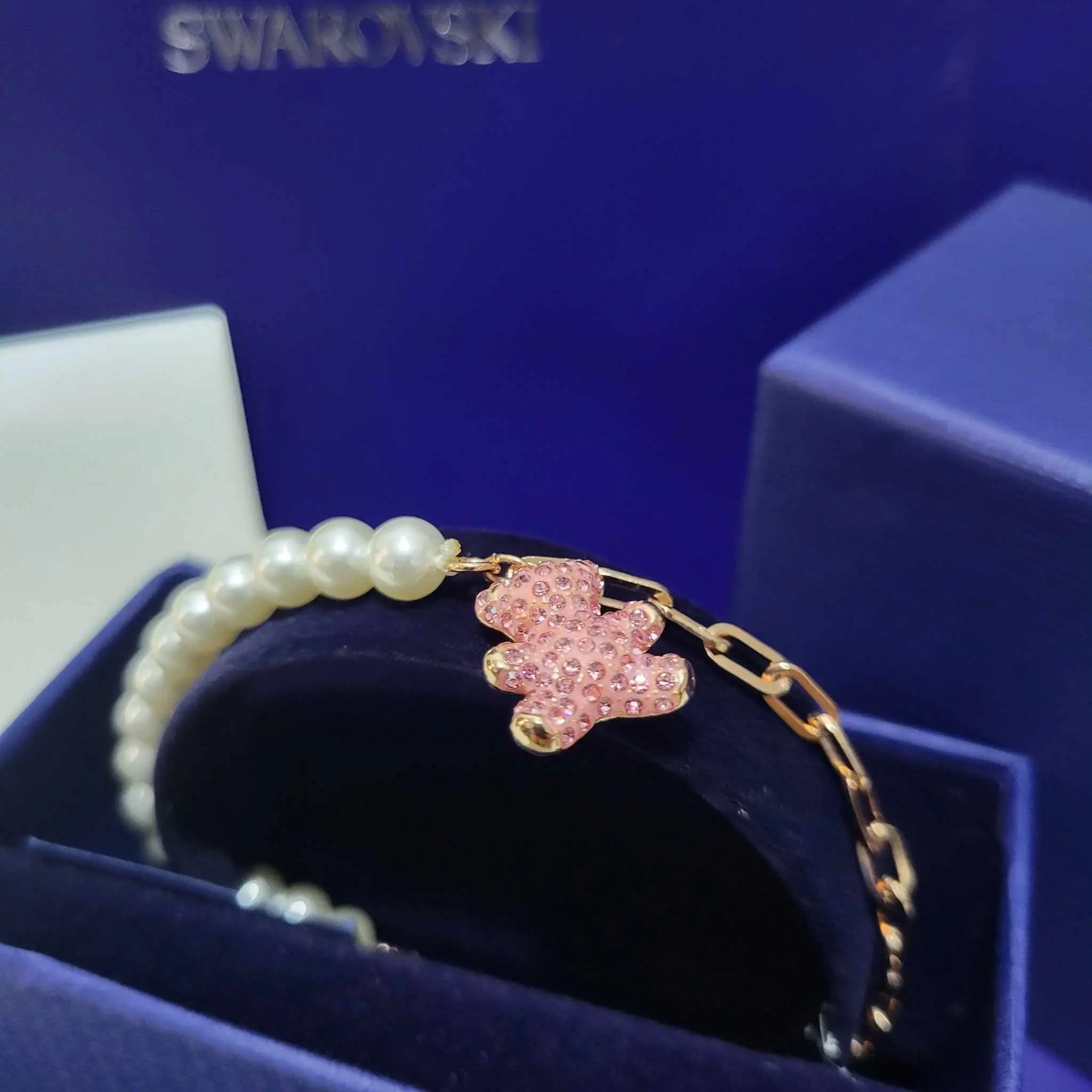 PULSERA BRAZALETE TEDDY BEAR OSO SWAROVSKI PERLAS + KIT DE REGALO - Image 3
