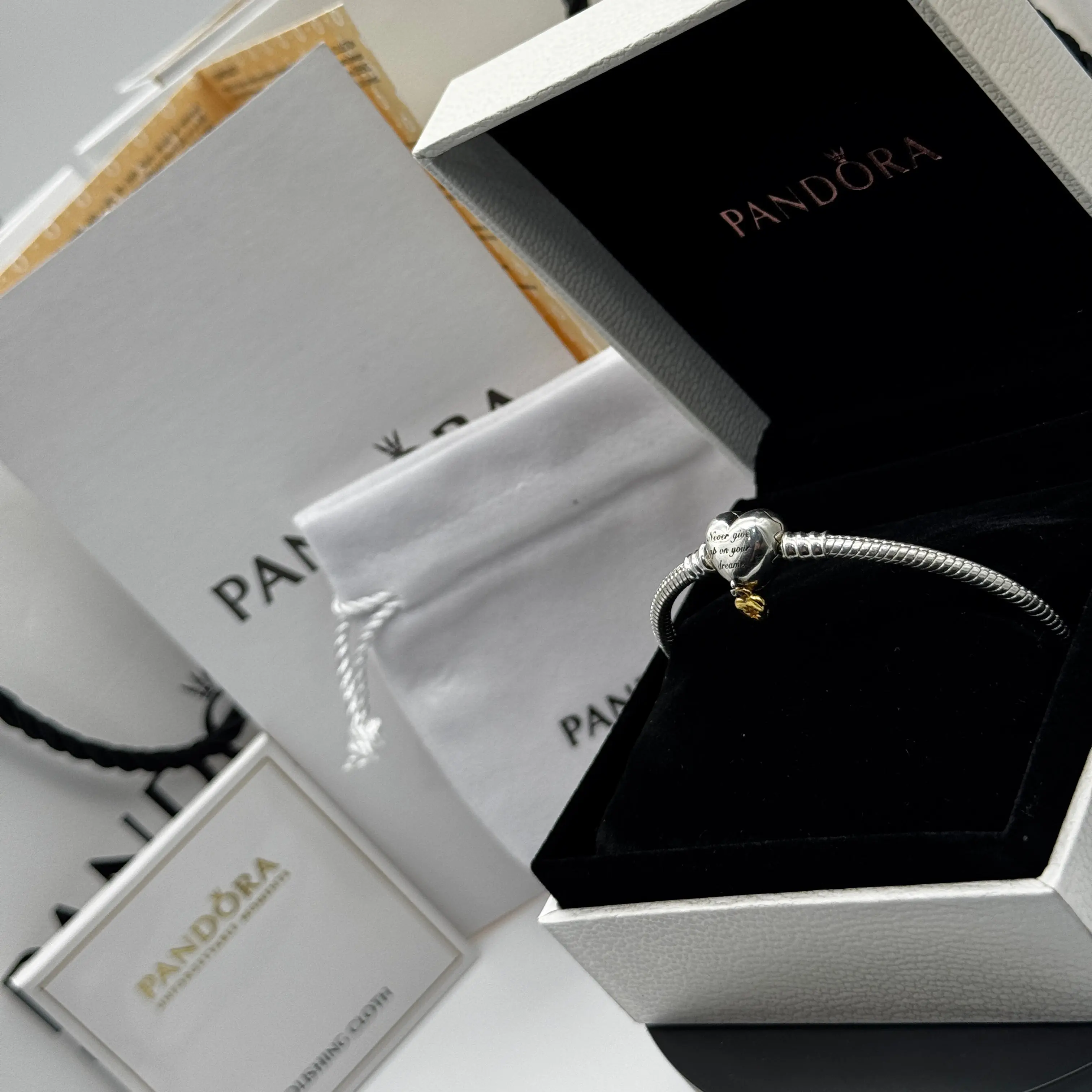 BRAZALETE PULSERA PANDORA MOMENTS CORAZON DISNEY PLATA .925 + KIT DE REGALO - Image 3
