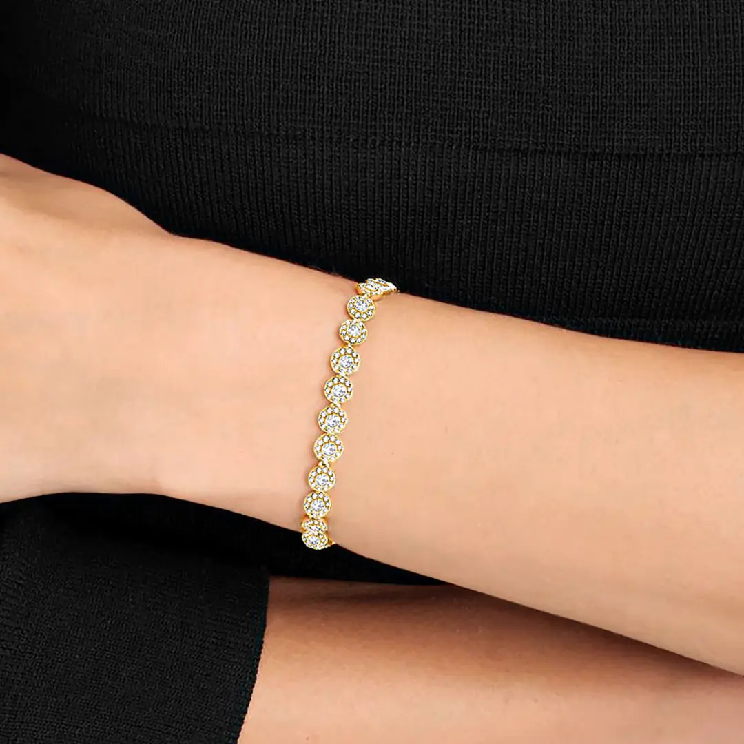 PULSERA CRISTAL SWAROVSKI TENIS ANGELIC HALO ORO + KIT DE REGALO - Image 2