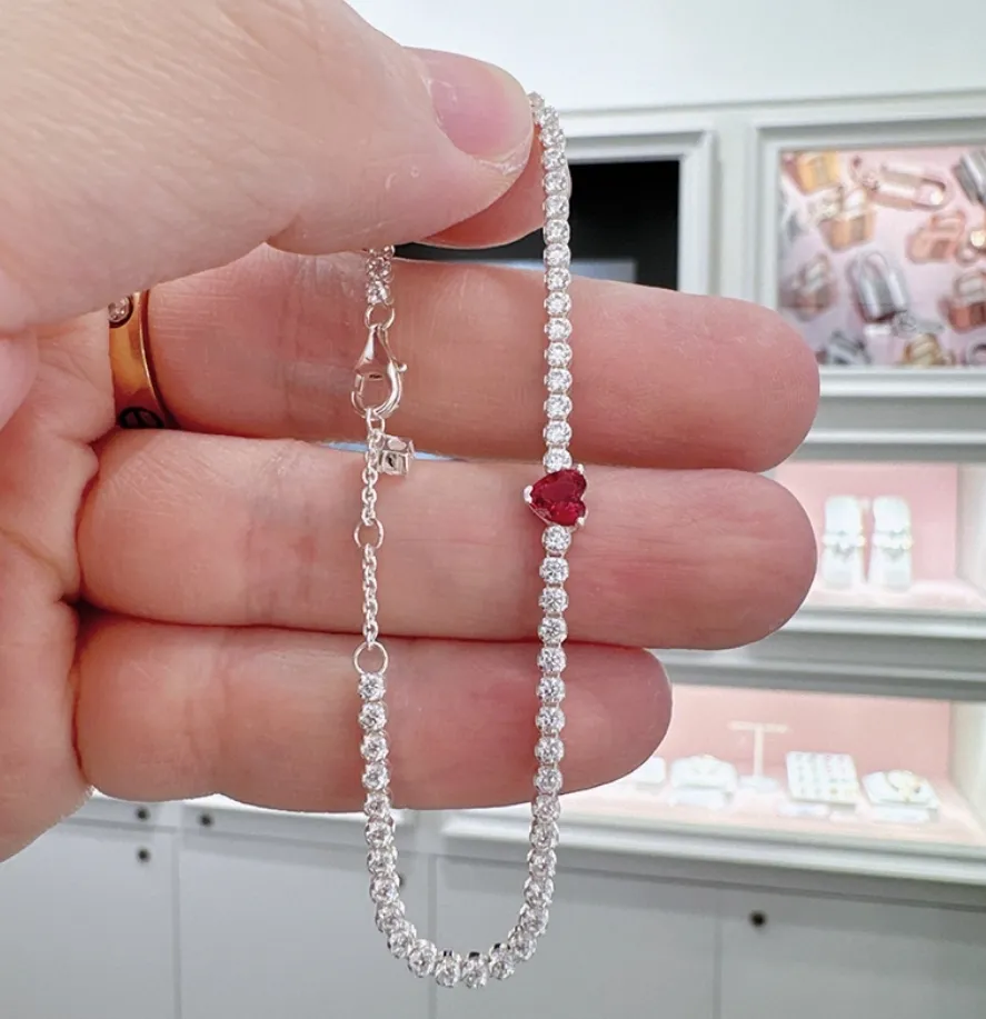 PULSERA BRAZALETE PANDORA TENIS CORAZON ROJO BRILLANTE + KIT DE REGALO - Image 4