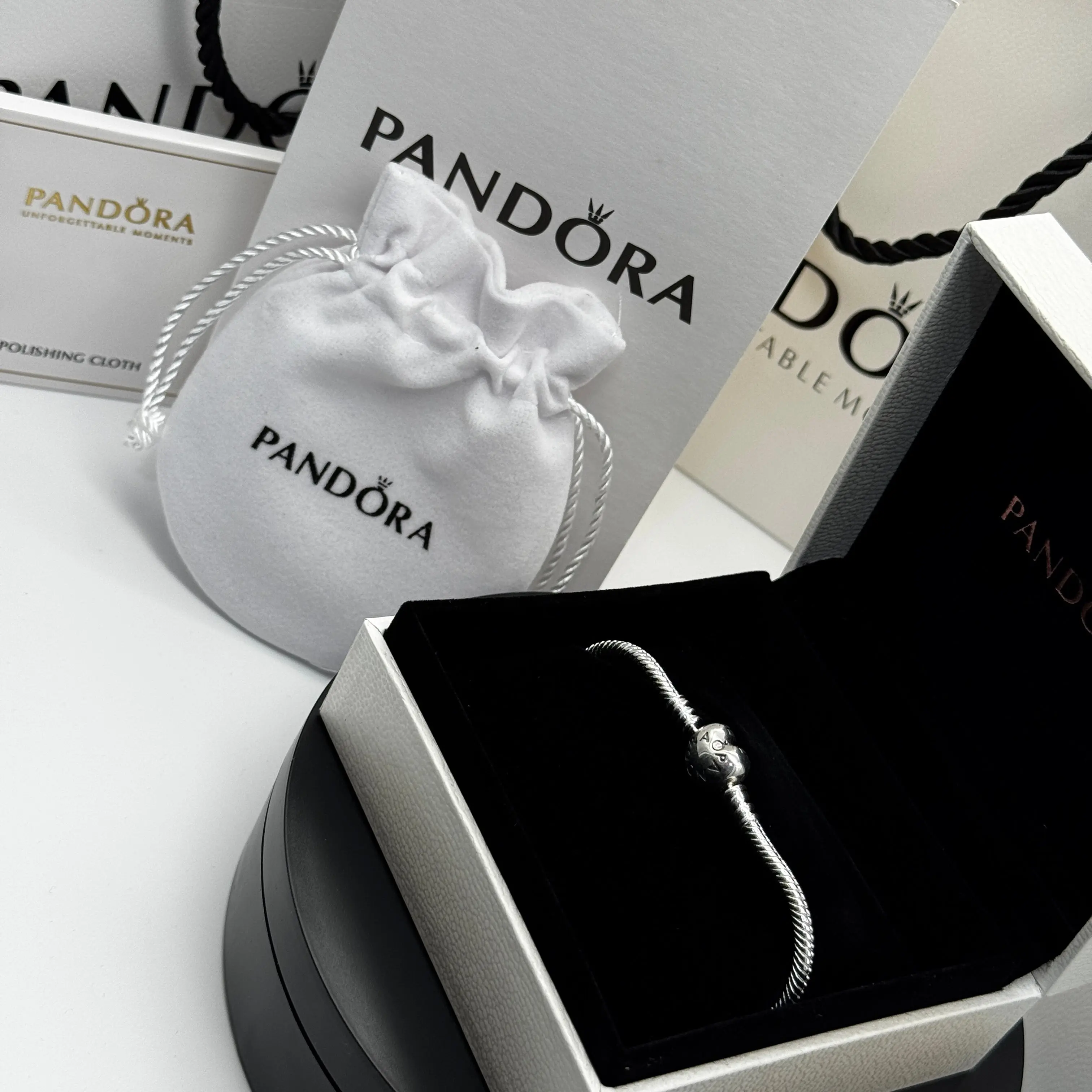 PULSERA BRAZALETE PANDORA MOMENTS CORAZON PLATA .925 + KIT DE REGALO - Image 6