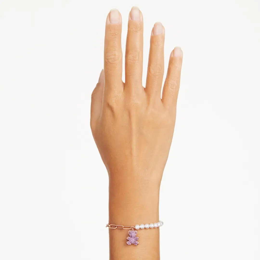 SET CONJUNTO PULSERA Y COLLAR TEDDY BEAR OSO SWAROVSKI PERLAS - Image 6