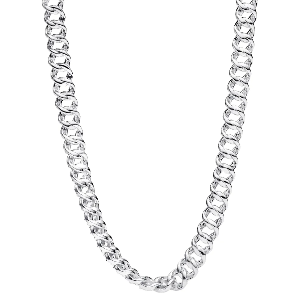 COLLAR PANDORA CUBANO CADENA PAVE ESLABONES PLATA .925 - Image 5
